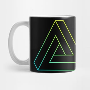 Impossible triangle with cyan to yellow gradient edge Mug